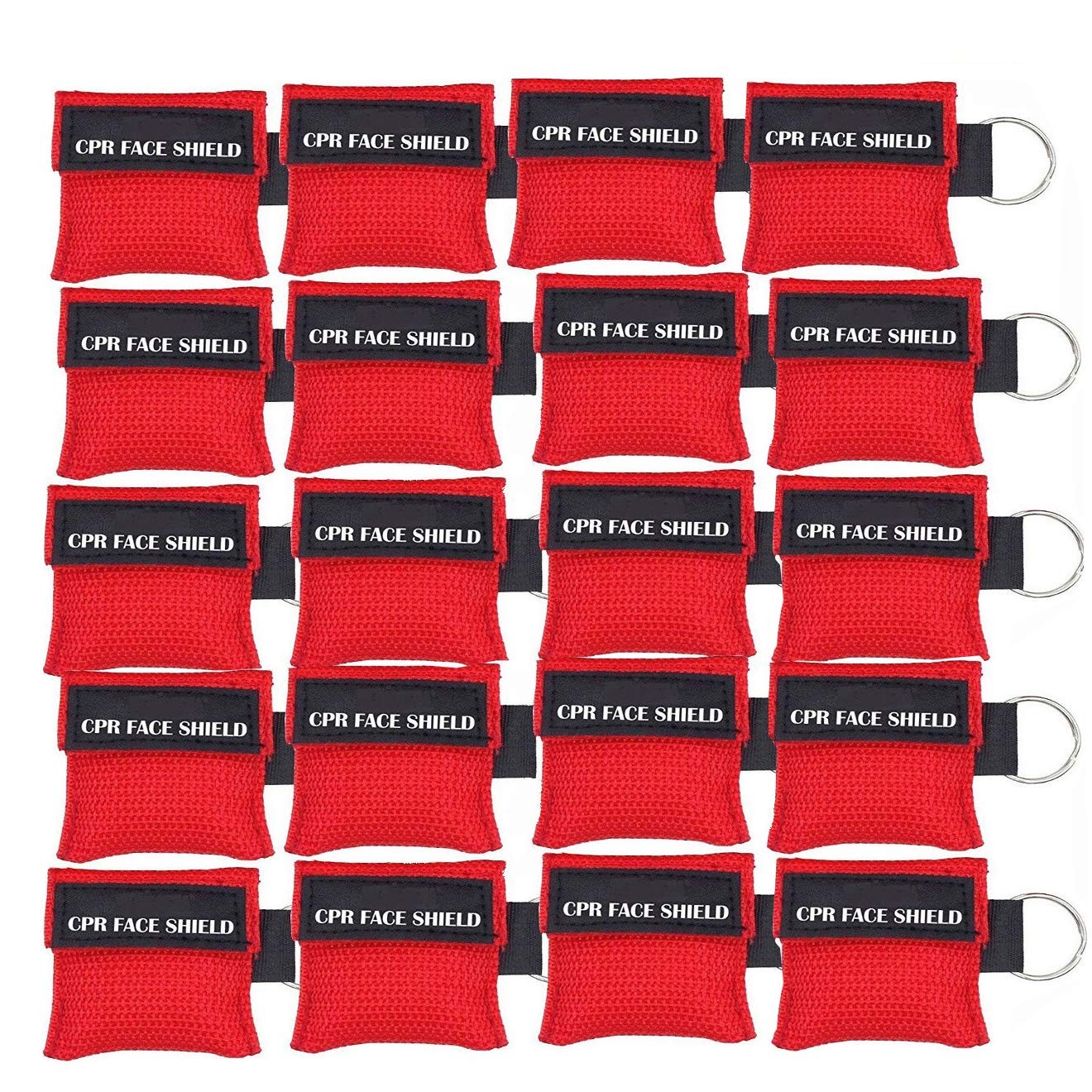 LSIKA-Z 20pcs CPR Face Shield Mask with 20 Count (Pack of 1), Red – 20