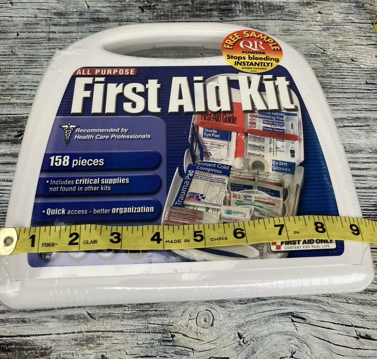 158 Piece First Aid Only FAO-134 Plastic Case All Purpose First Aid Kit in Case