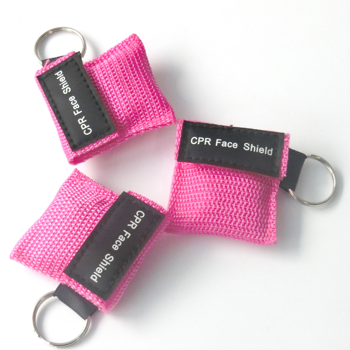 100pcs/pack 2 COLORS CPR MASK KEYCHAIN POUCH CPR FACE SHIELD Key Chain Kits Bags
