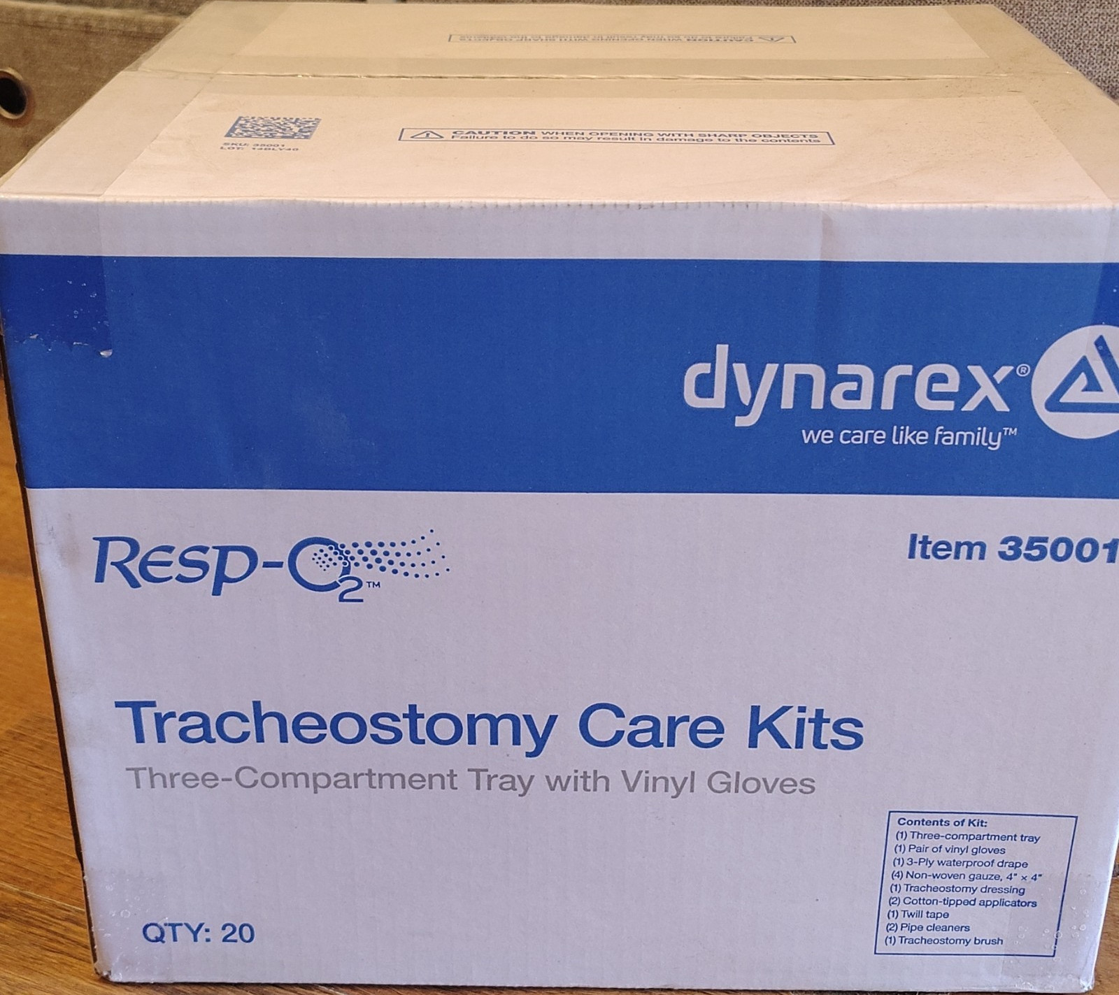 Tracheostomy Care Kit Sterile Latex-Free Tray+Vinyl (20)