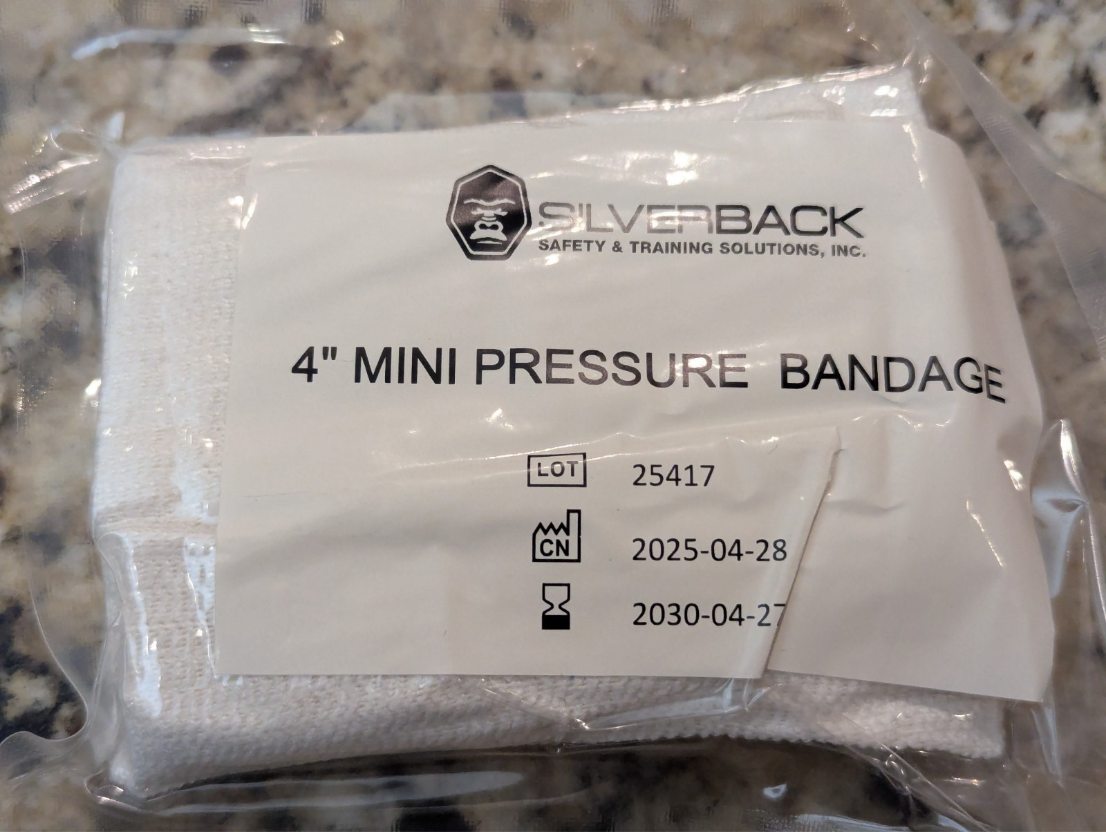 Silver Back 10pc Safety Pack First Aid Gauze Pressure Bandage Black
