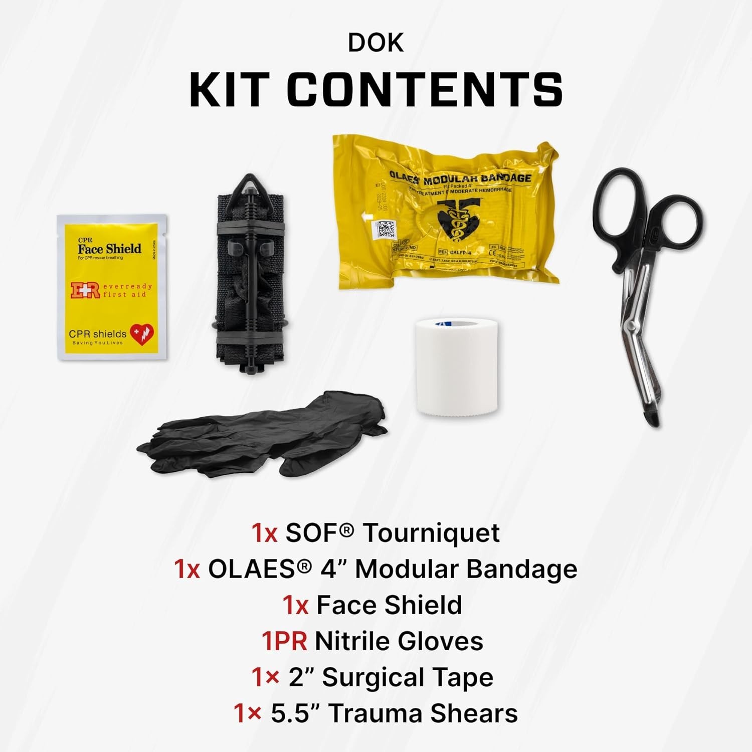 Essential Emergency Trauma Kit: SOF Tourniquet & OLAES Bandage, Compact Size