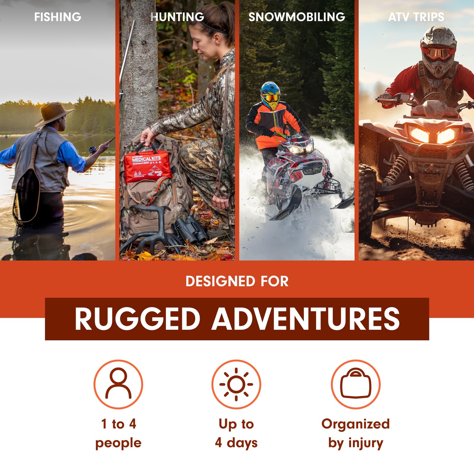 Adventure Medical Kits Sportsman Series 200 Outdoor First Aid Kit – 82 Pieces