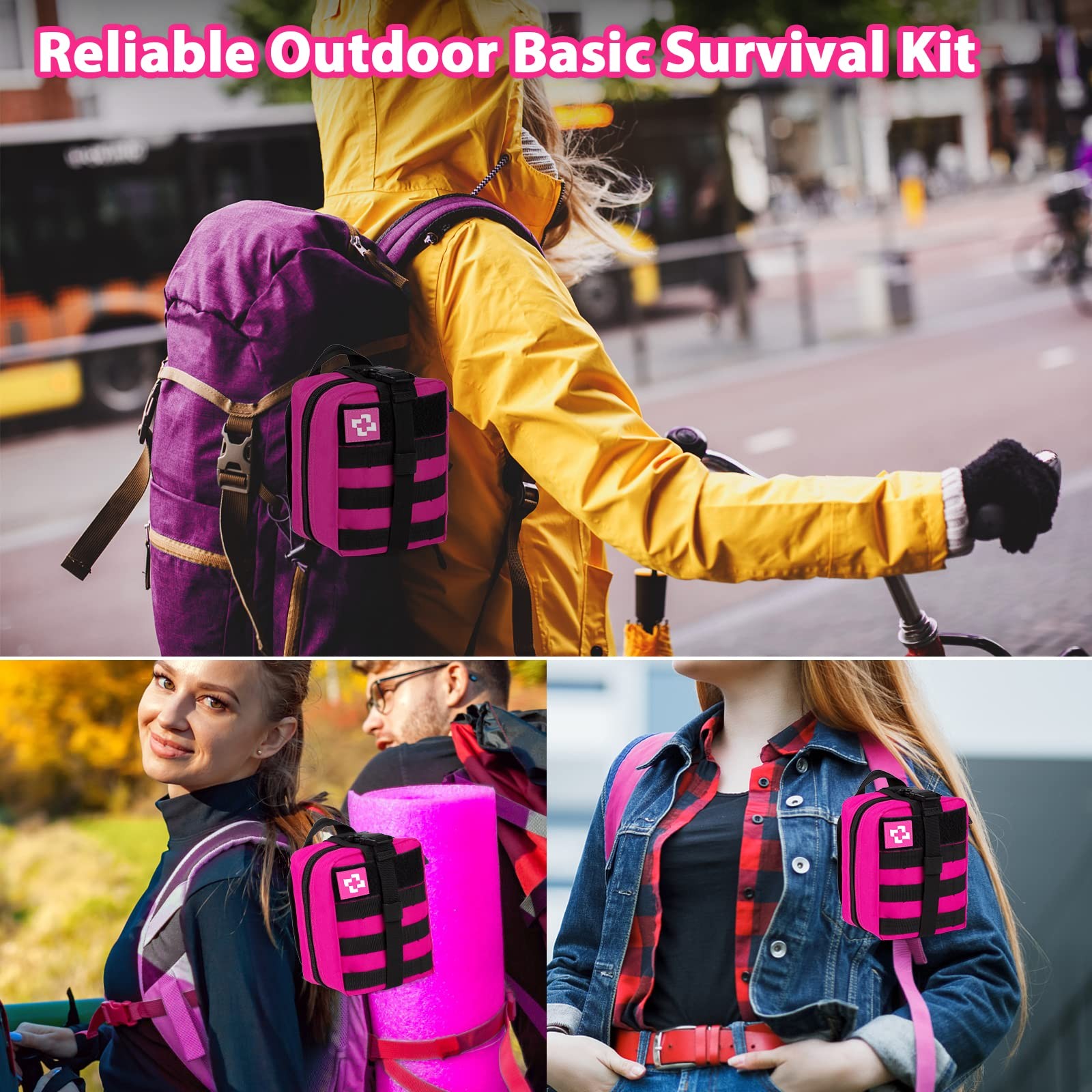 Emergency Survival Kit and First Aid Kit, Self Defense Kit Safety Kit for Wom…