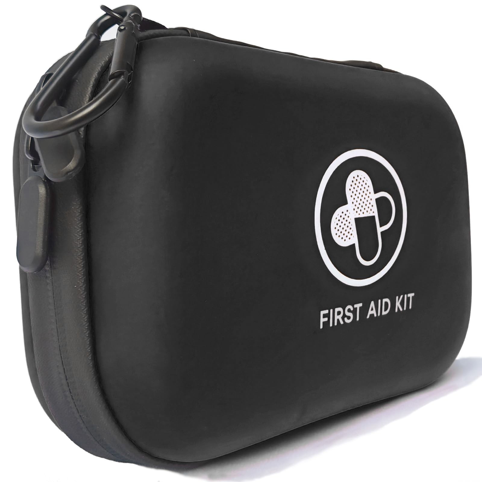 First Aid Kit 152 Piece Waterproof Hard Shell Portable Medical Kit, Black