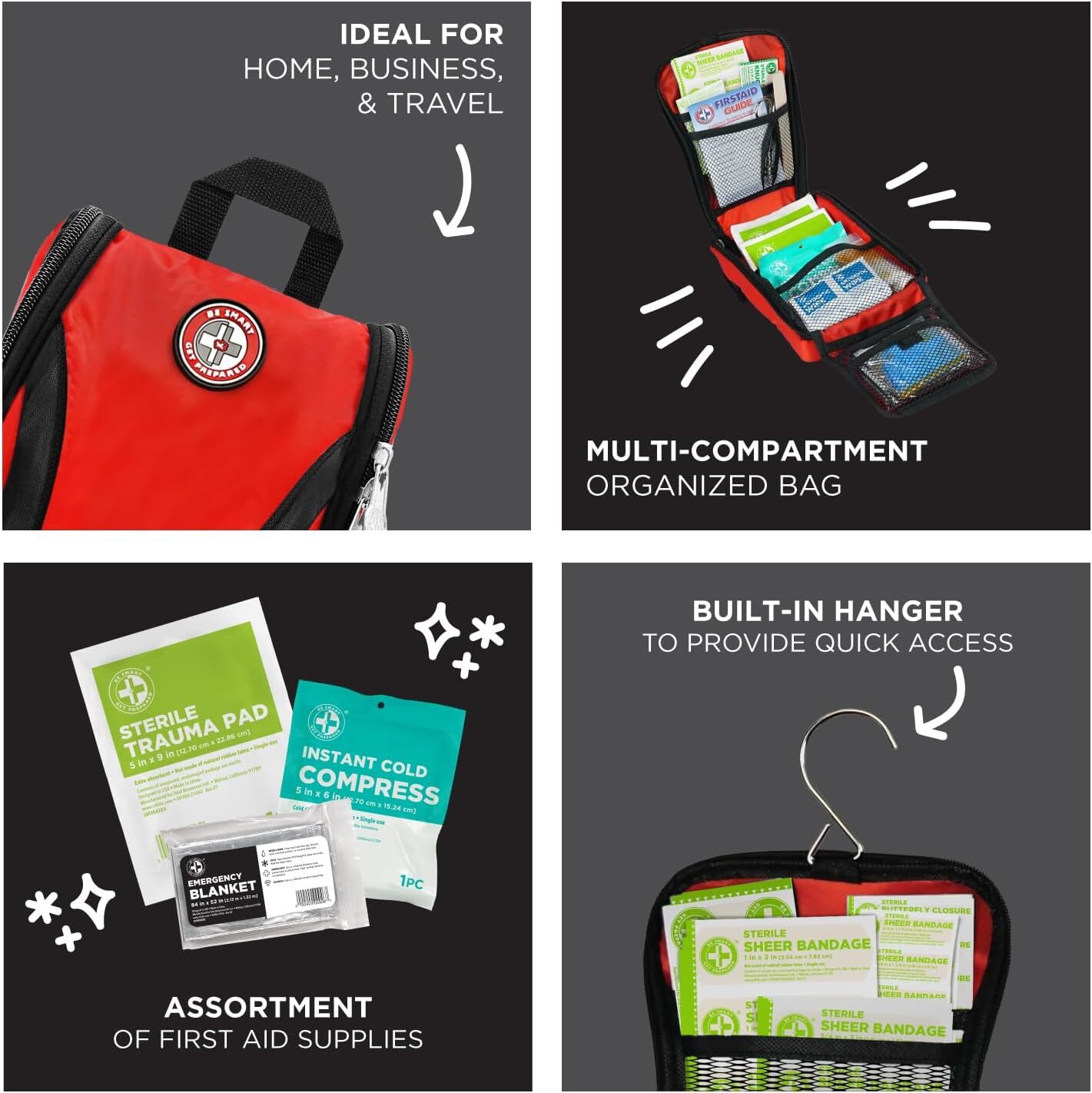 330-Piece First Aid Kit – All-Purpose Home Travel Emergency Camping Sports