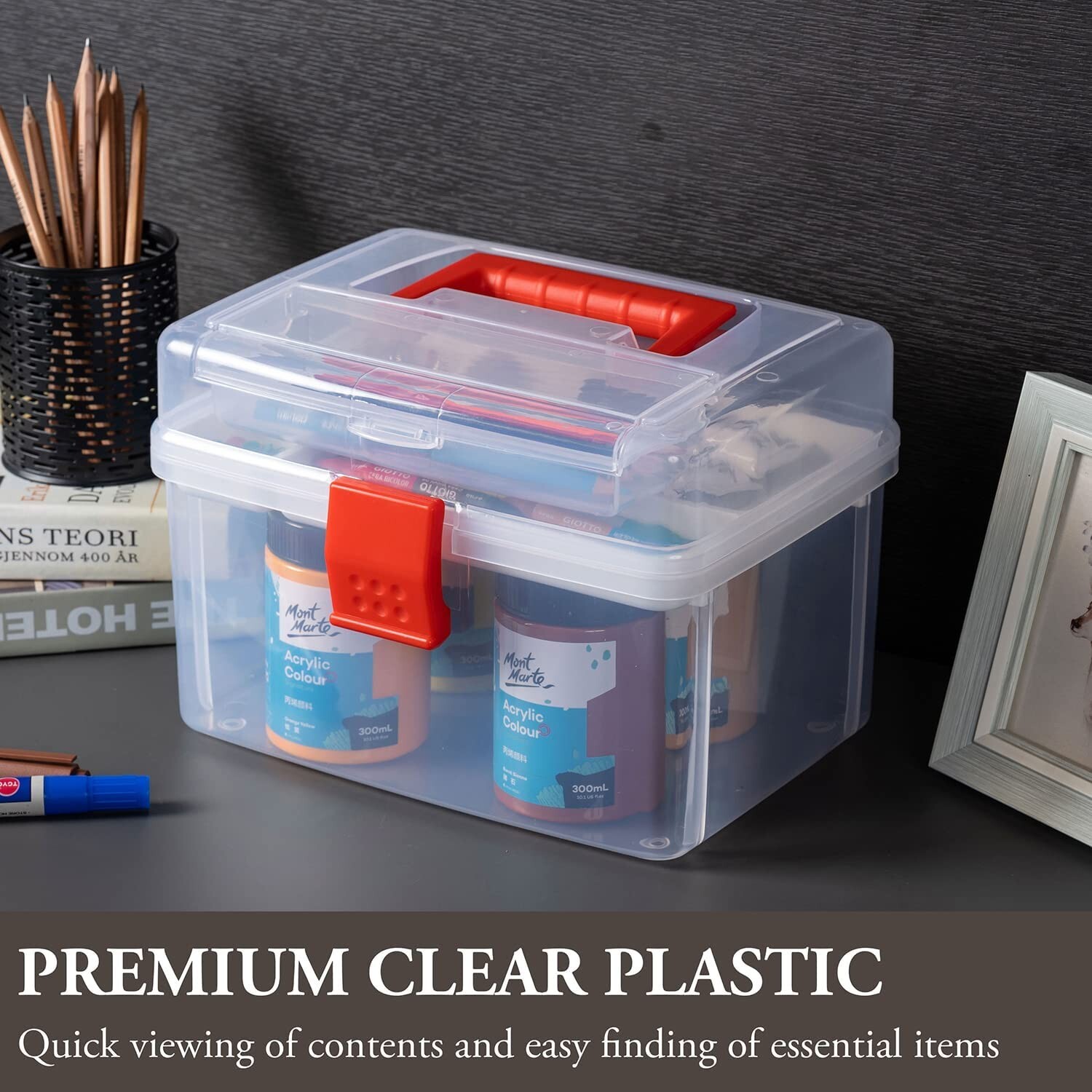Clear First Aid Bin, Portable Emergency Kit, Medicine Storage Box Container