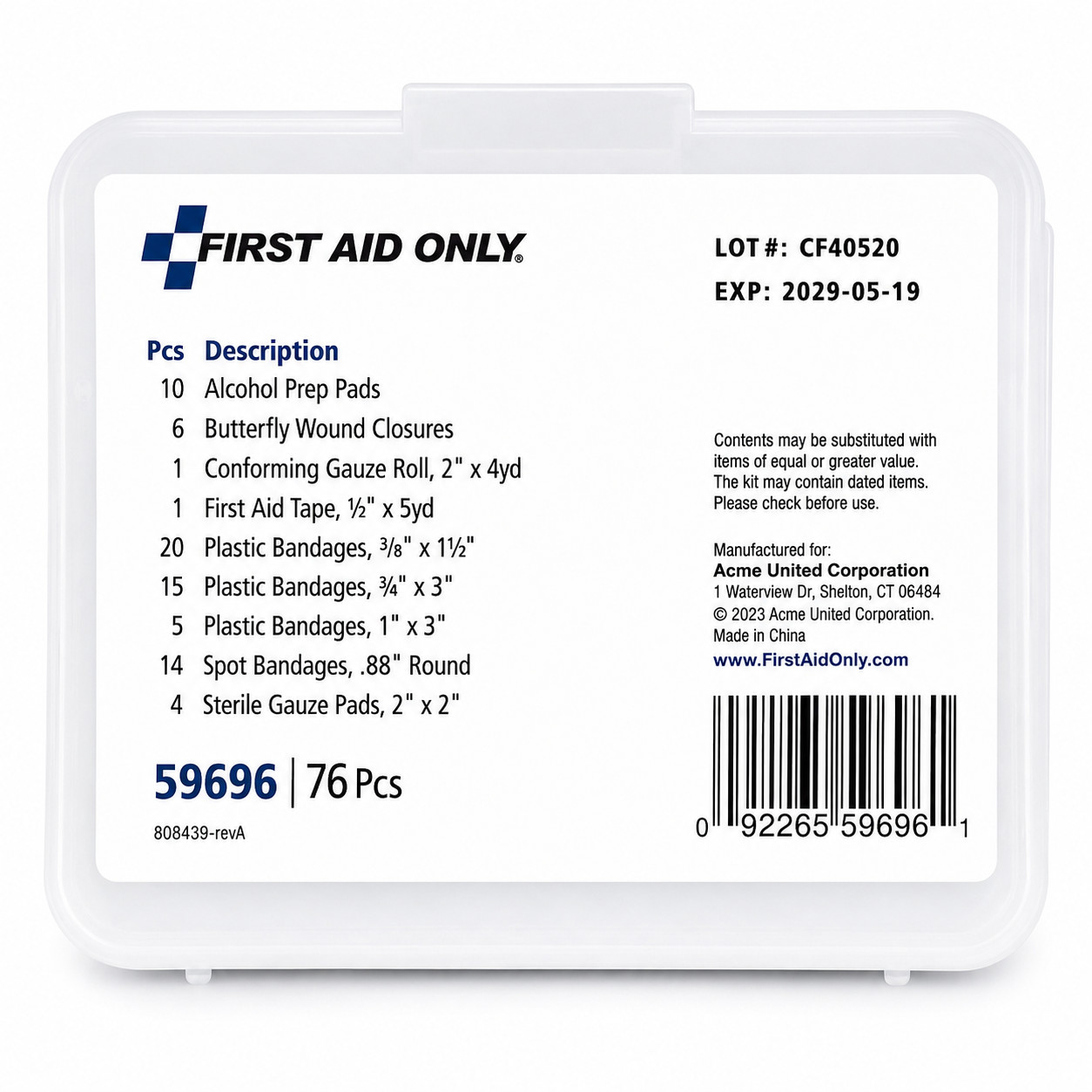 First Aid Only 76 Piece Essential First Aid Kit.