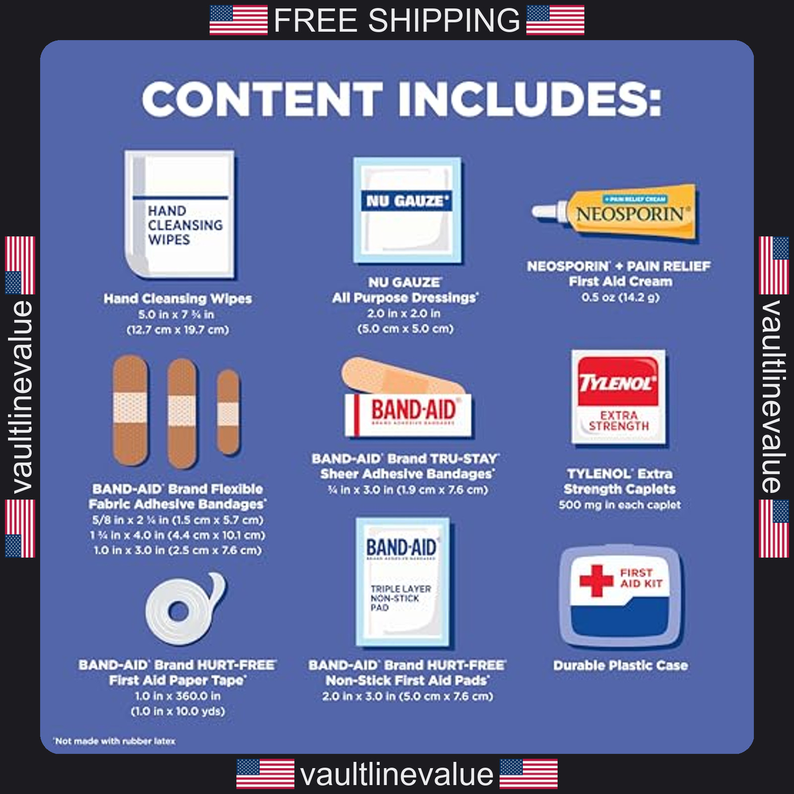 Band-Aid travel first aid kit 80 pieces emergency wound care supplies for home