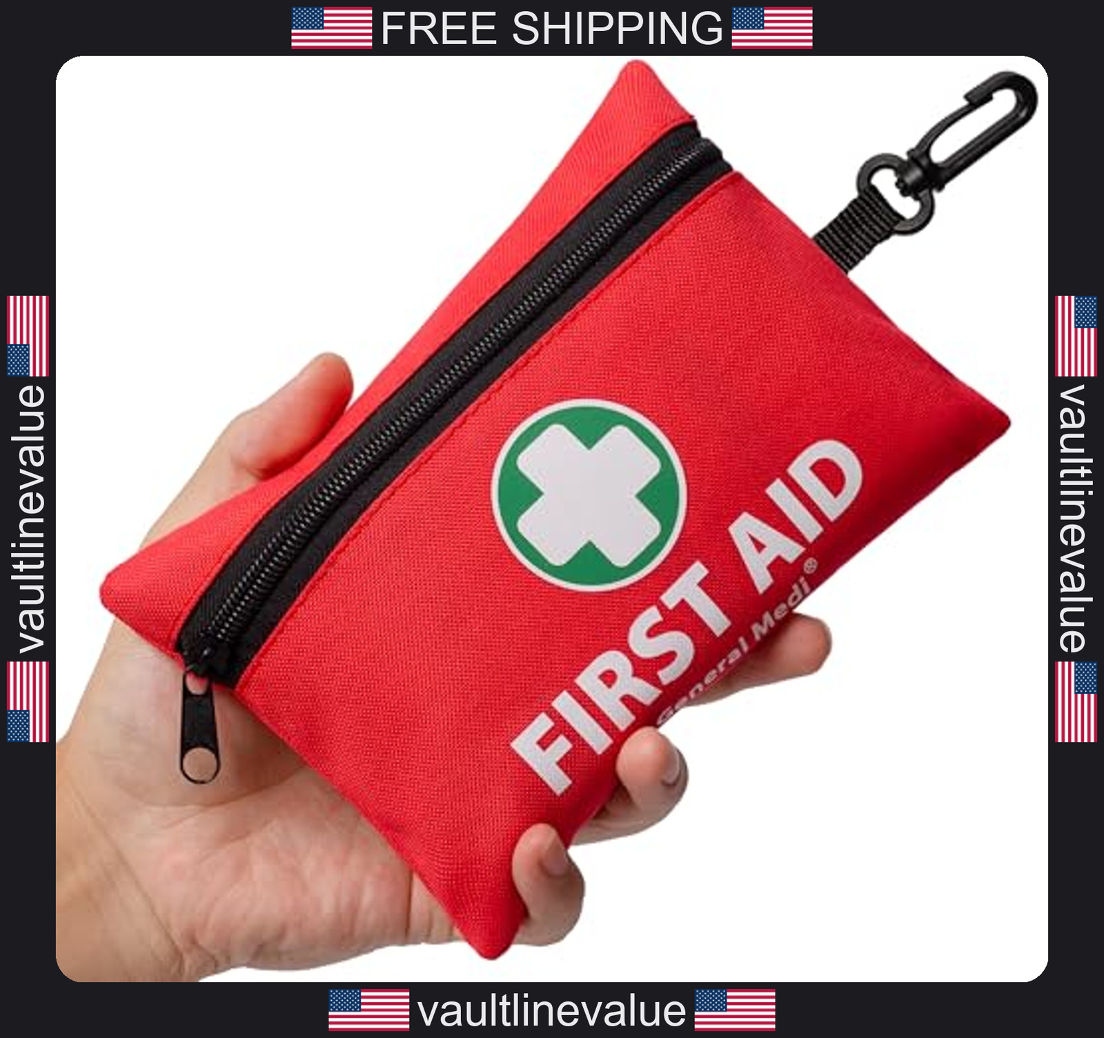 General Medi Mini First Aid Kit 110 Piece Travel Home Office Vehicle Camping Red