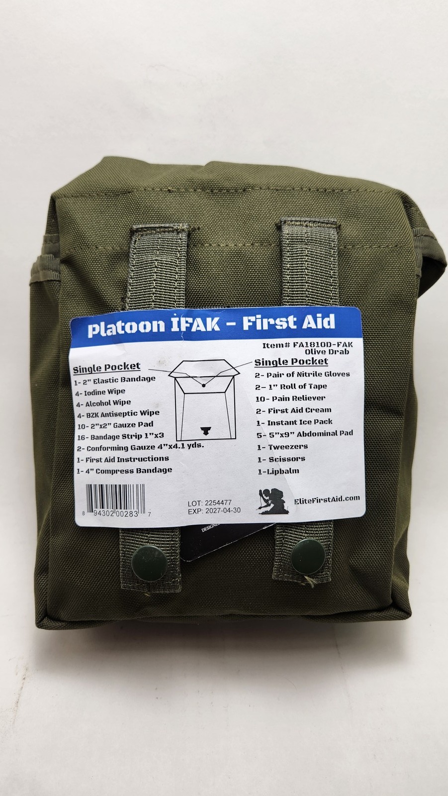 Elite First Aid Platoon iFAK First Aid Kit Olive Drab FA1810D-FAK