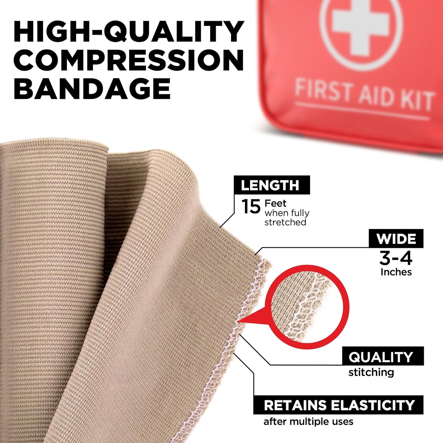 Premium Elastic Bandage Wrap – 4pk (2x3in, 2x4in) + 12 Extra 4 Piece Set