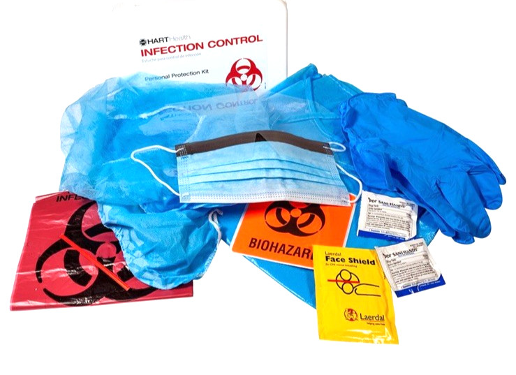 New Sealed Infection Control & Clean-up Kit by HART Health #7789