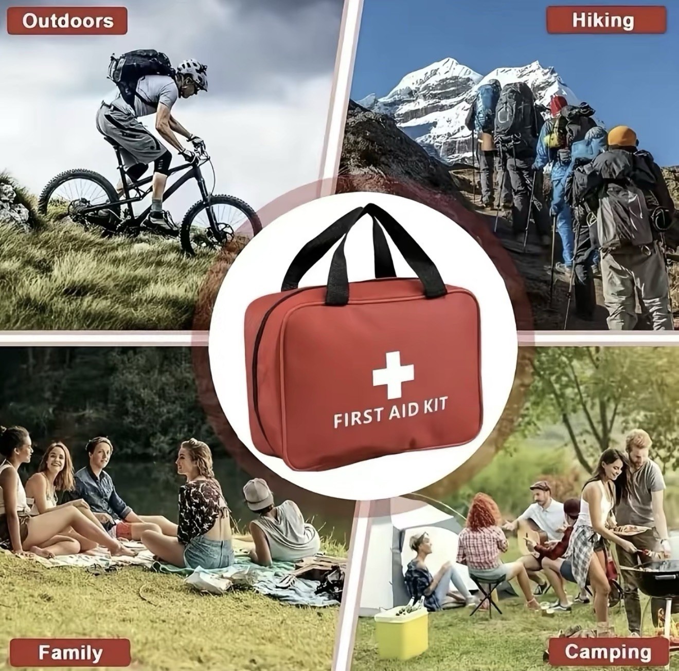 160pc First Aid Kit Medical Emergency Trauma Bag | Waterproof, Home, Car, Camp