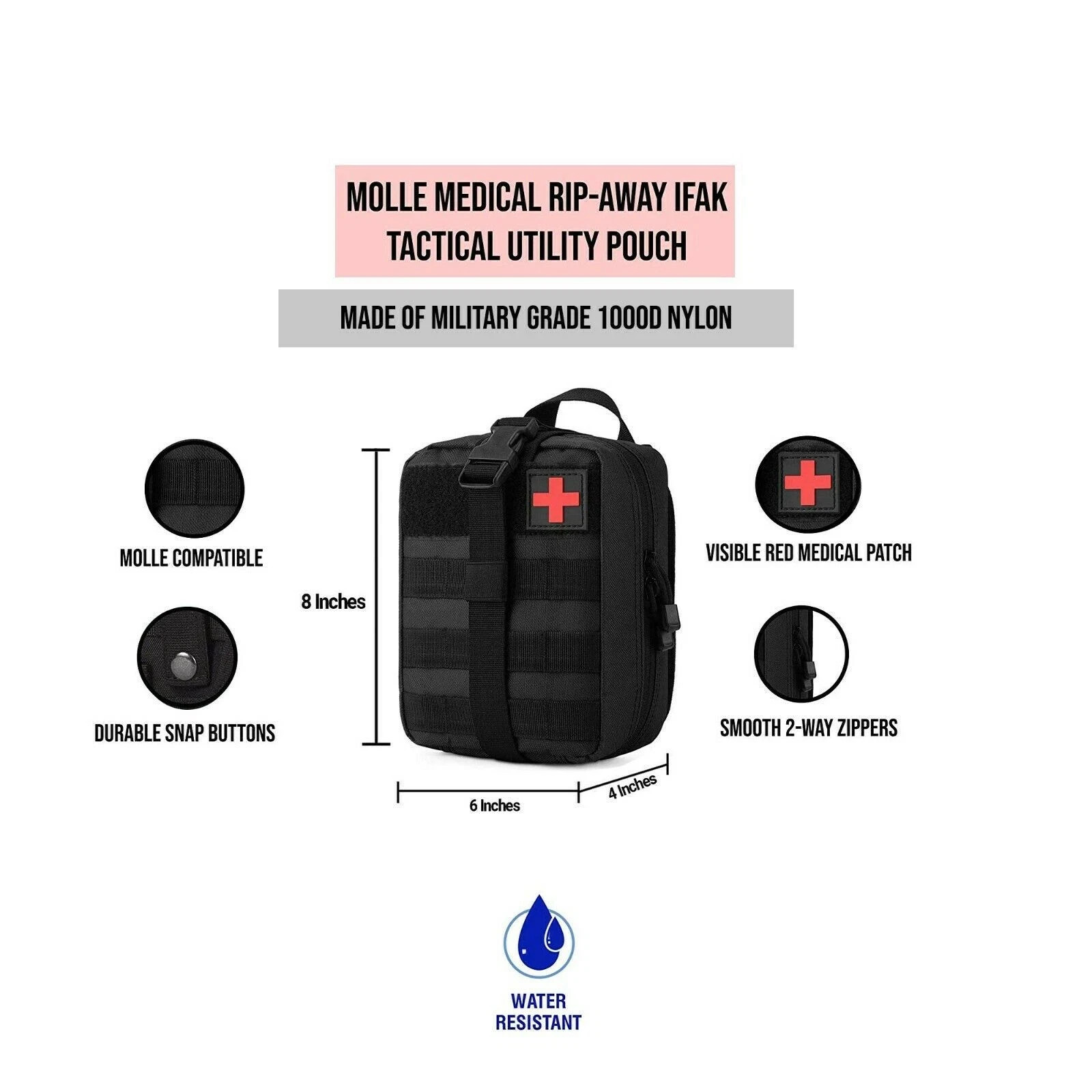 Tactical First Aid Kit Medical EMT Bag Emergency Survival Molle IFAK SOS Pouch