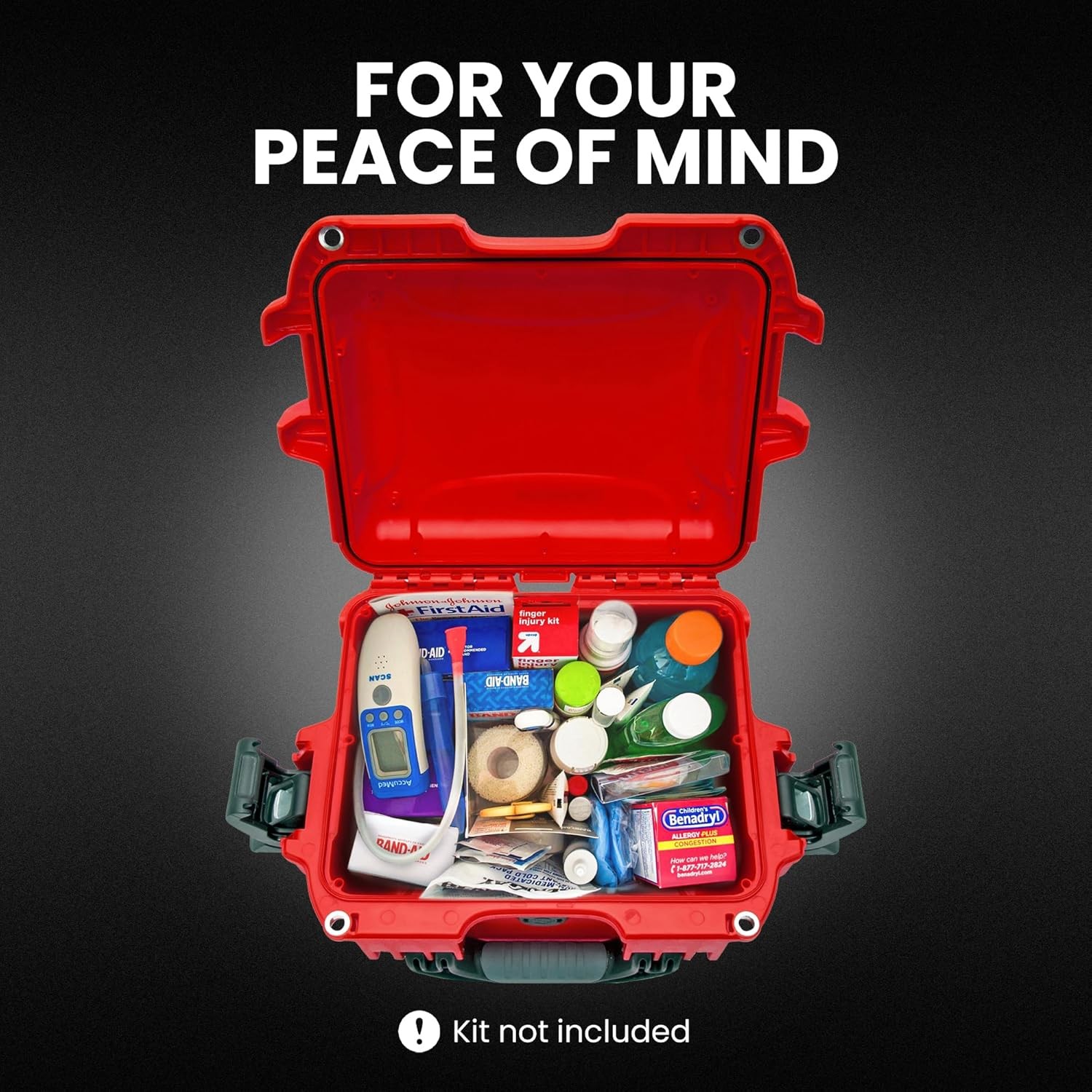 NANUK 908 Waterproof First Aid Box Empty – Durable, Medical First Aid Organizer