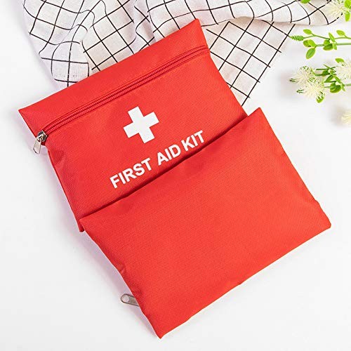Red First Aid Bag Empty Kit 7.9×5.9 Inch (Pack of 12),