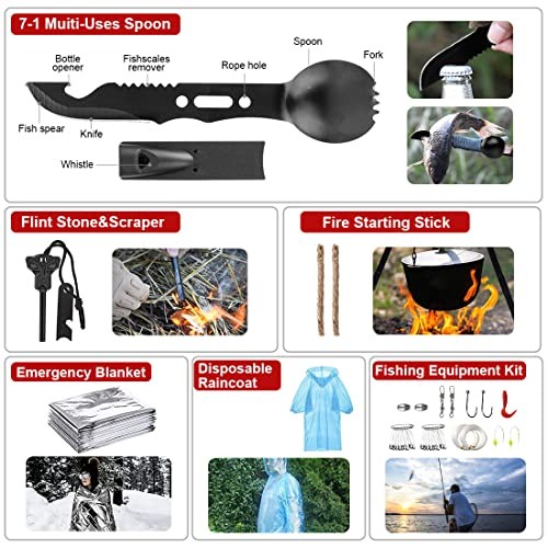 Survival Kit, 251 Pcs Survival Gear First Aid Kit with Molle System Camouflage