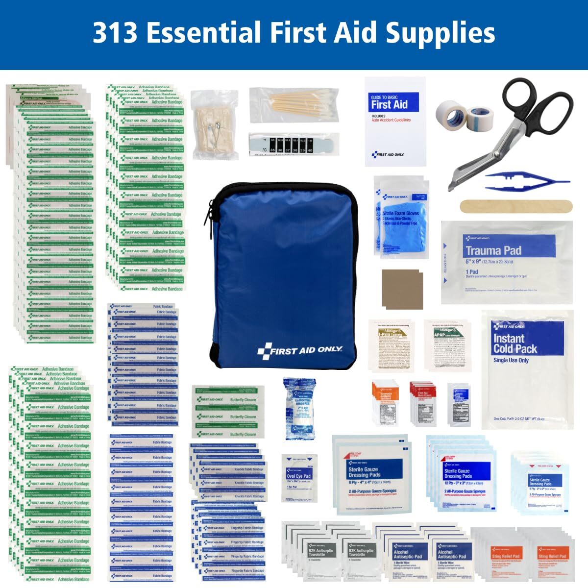 First Aid Only 313 Piece Home & Go Emergency First Aid Kit
