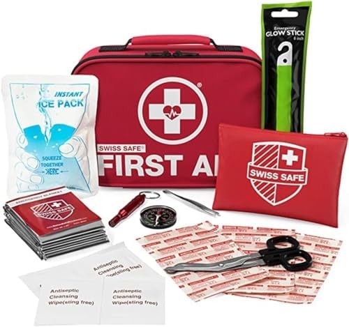 Swiss Safe 2-in-1 First Aid Kit Car Travel Home Businesses Mini Kit 152 Pcs