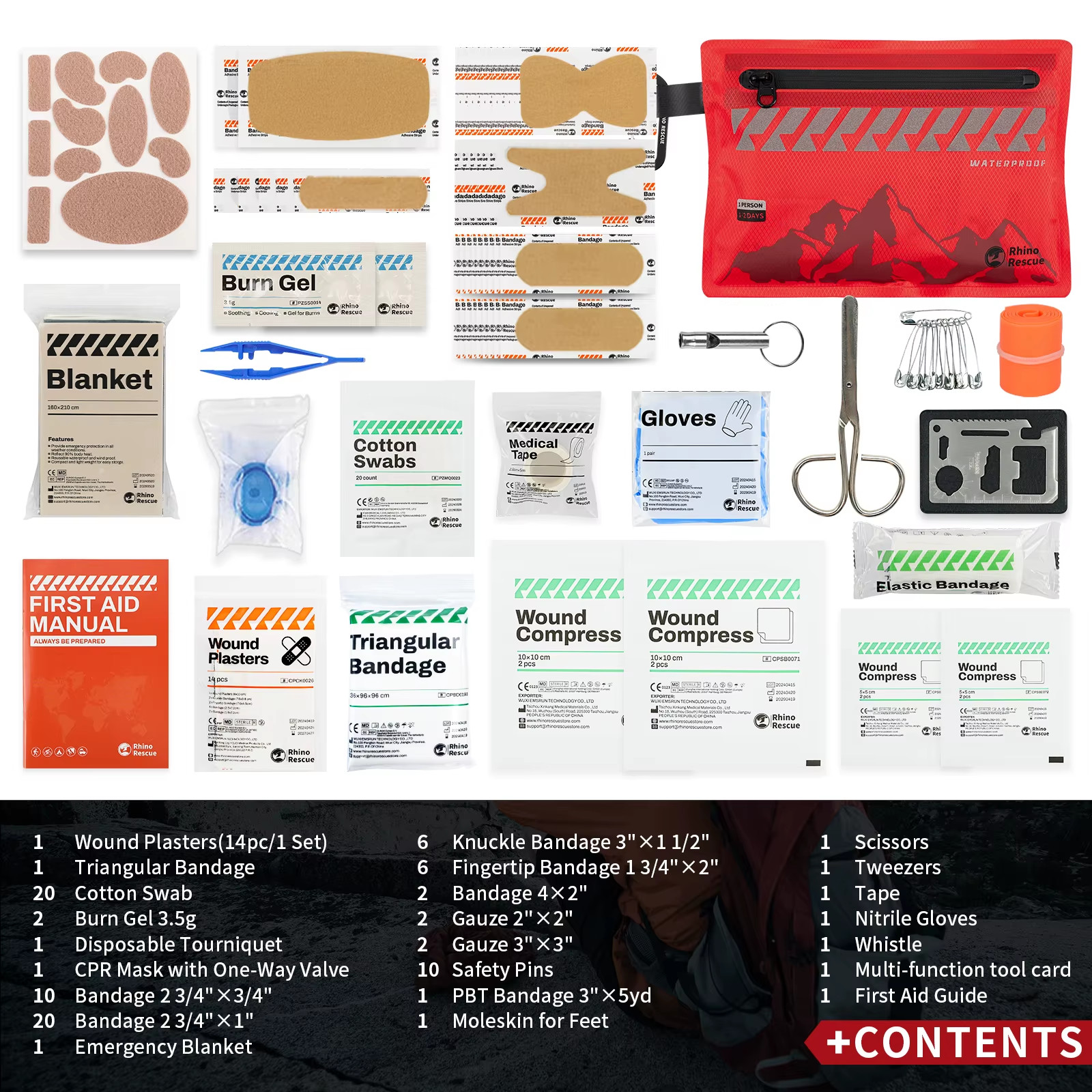 Small First Aid Kit – Ultralight Waterproof Medical Kit for Hiking Backpacking C