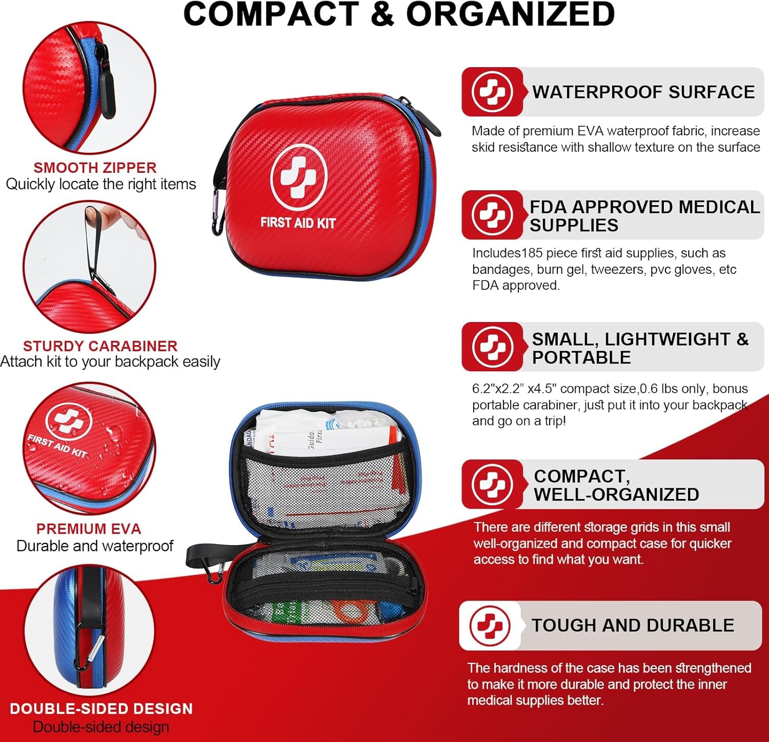 Small First Aid Kit Emergency Kit Waterproof & Portable