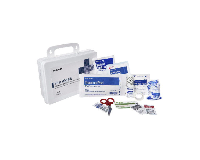 McKesson 25 Person Wall Mount First Aid Kit Plastic Case