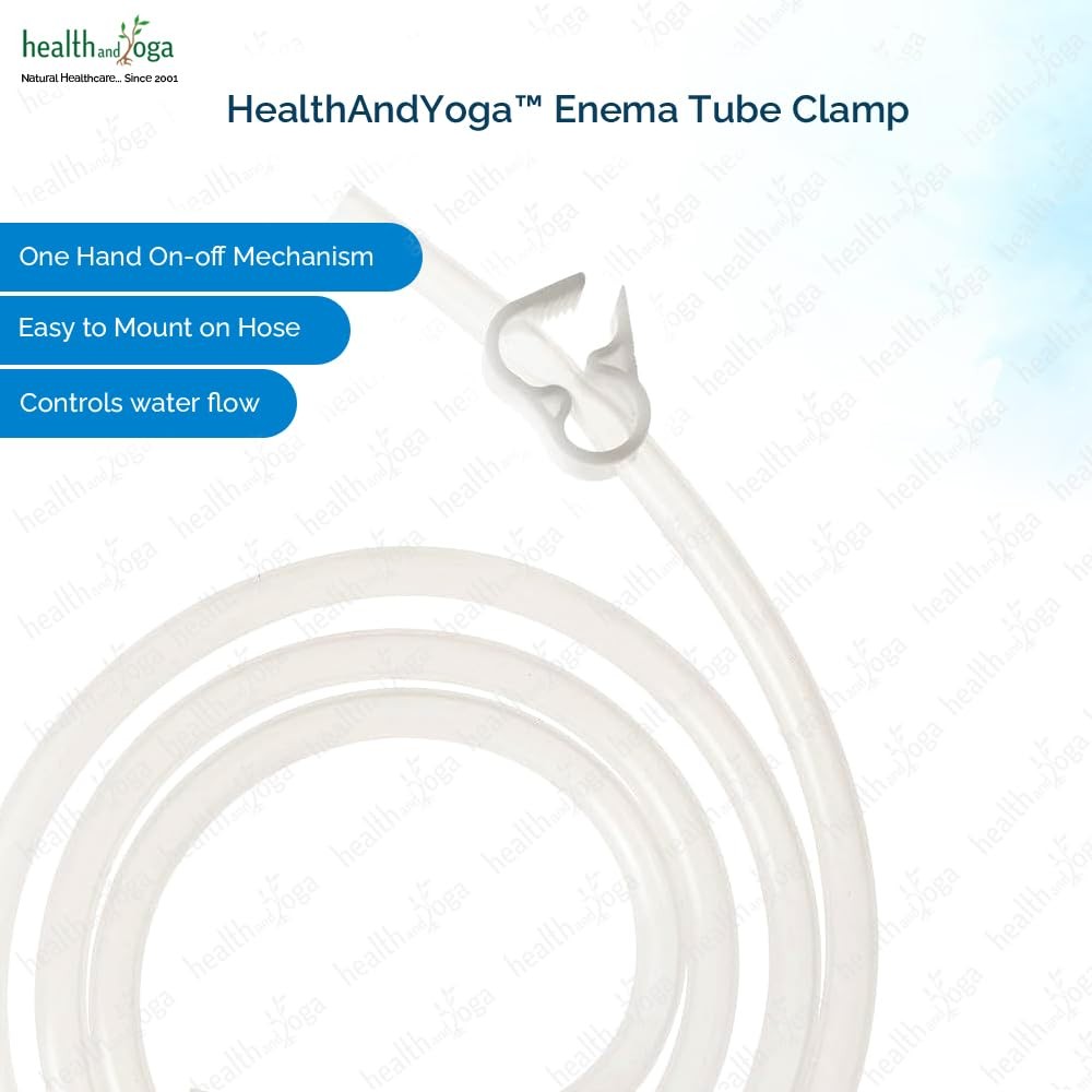 HealthAndYoga(TM) Stainless Steel Enema Kit with Complete 6 Piece Set, Silver