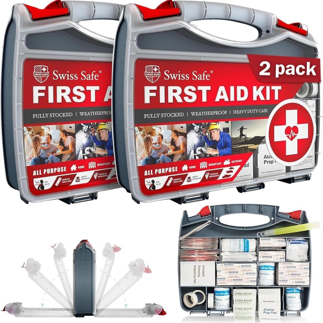 2-in-1 First Aid Kit Car Travel & Home Businesses Bonus Mini Kit Medical