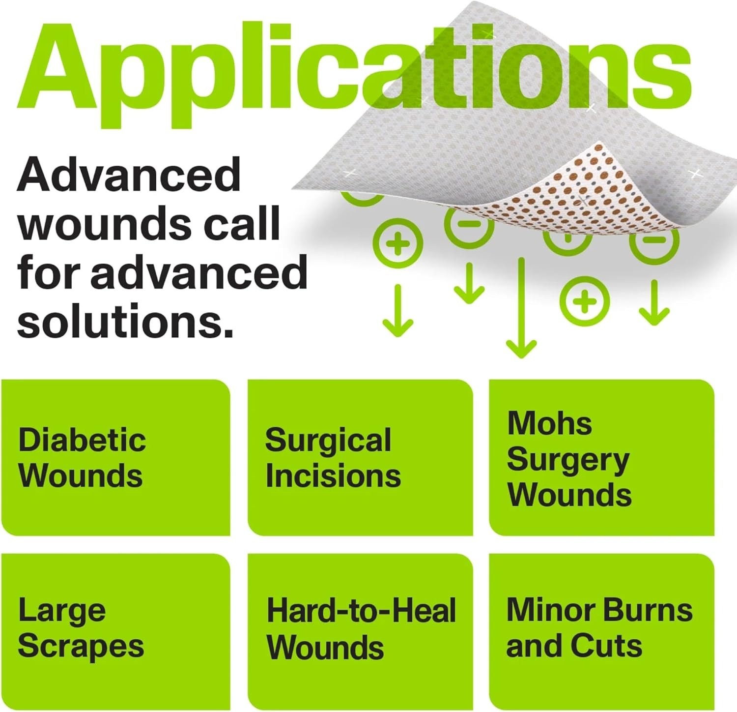 3-Pack Bioelectric Bandage & Hydrogel for Quick Wound Healing, 6" x 6" Size