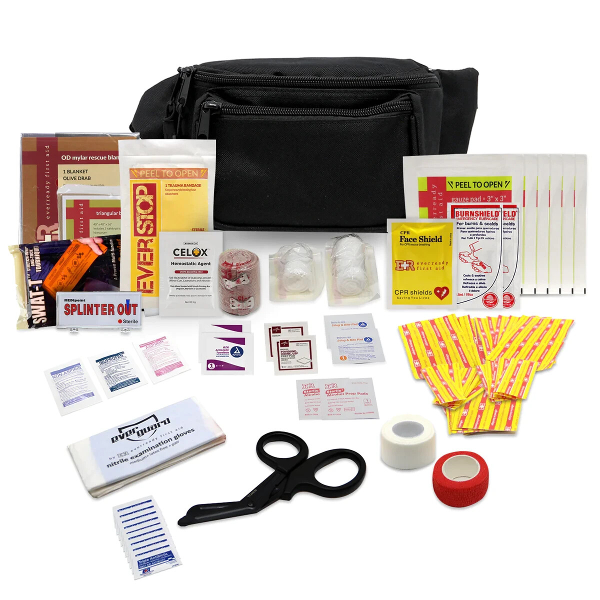 MediTac First Aid Kit Fully Stocked Fanny Waist Pouch Emergency Survival Purpose
