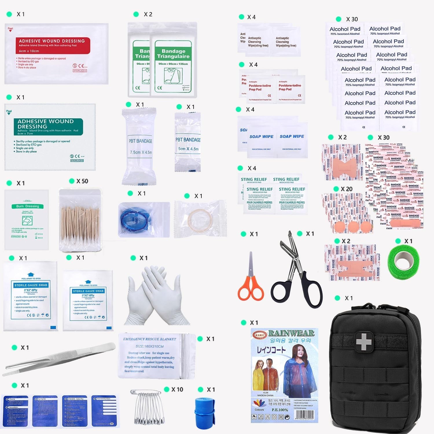Emergency First Aid Kit Utility Pouch with Molle System