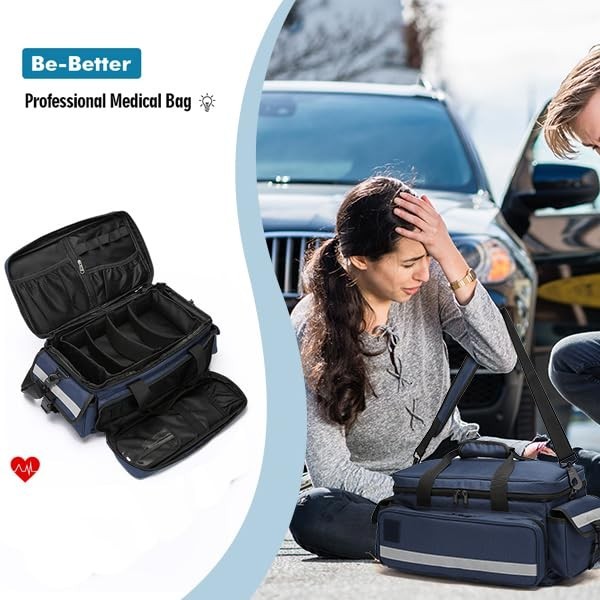 Professional First Aid Medical Bag – Emergency Organizer with Detachable Divider