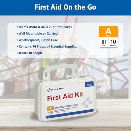 ANSI & OSHA Compliant First Aid Kit for 10 People – 76-Piece Emergency Kit for H