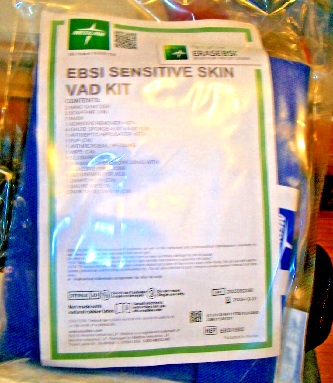 Medline EBSI SENSITIVE SKIN LVAD KIT Anchor Gauze Antiseptic Driveline HeartPump