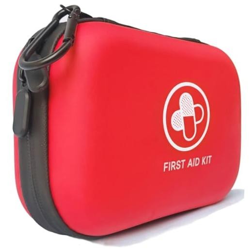 First Aid Kit 152 Piece Waterproof Hard Shell Portable Medical Kit | Red