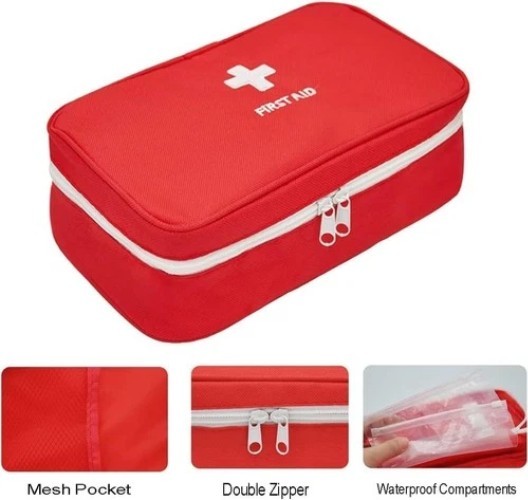 4Pcs Red Empty First Aid Bag Portable Medical Storage Bag Mini Emergency Surv…