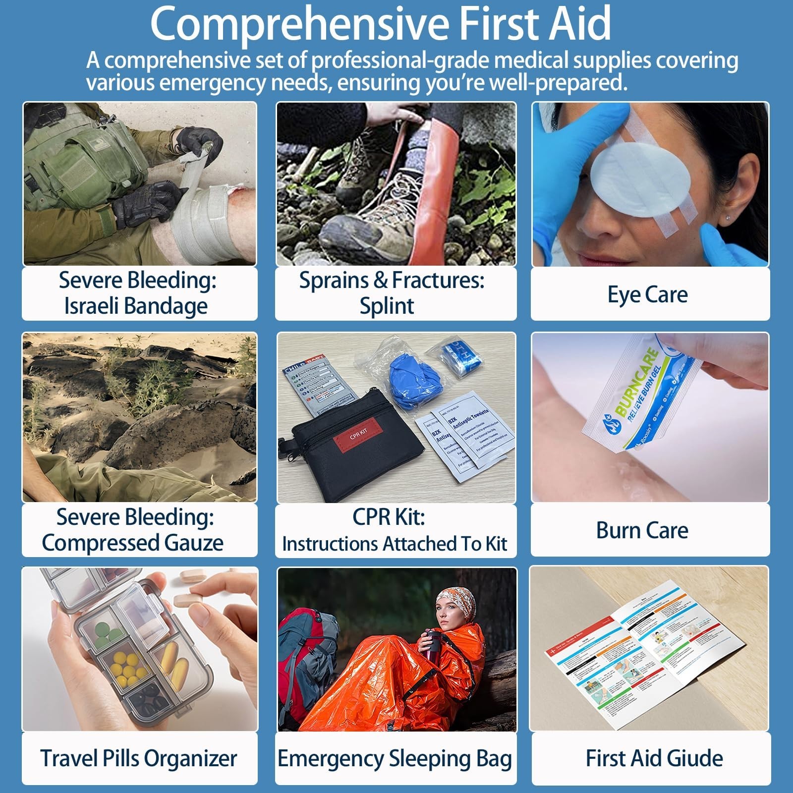 Comprehensive 324-Piece First Aid Kit – Waterproof Emergency Trauma Supplies for