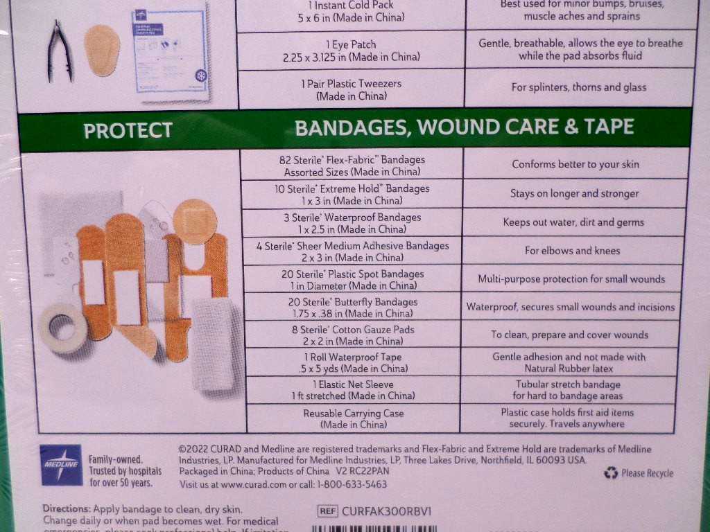 Curad Complete First Aid Kit Durable Hard Plastic Carrying Case 175 Items New!