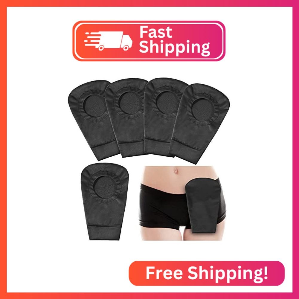 4 Pcs Black Ostomy Bag Cover Ostomy Pouch Cover Odor Control Stretchy Bag Washab