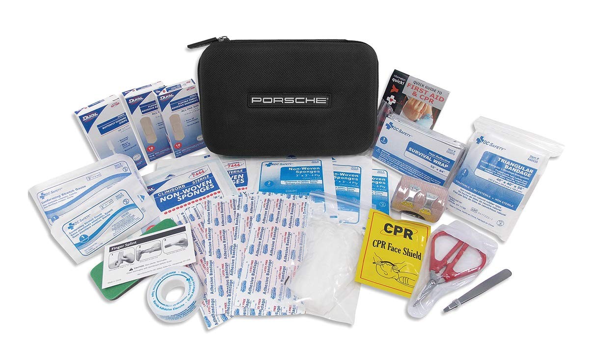 Porsche OEM First Aid Kit Compact Ballistic Nylon Vehicle Emergency Supplies
