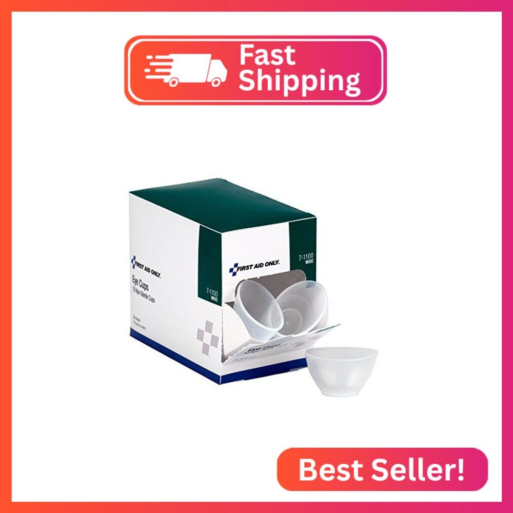 First Aid Only Non-Sterile Eye Cups, Ideal for Standalone First Aid or Refilling