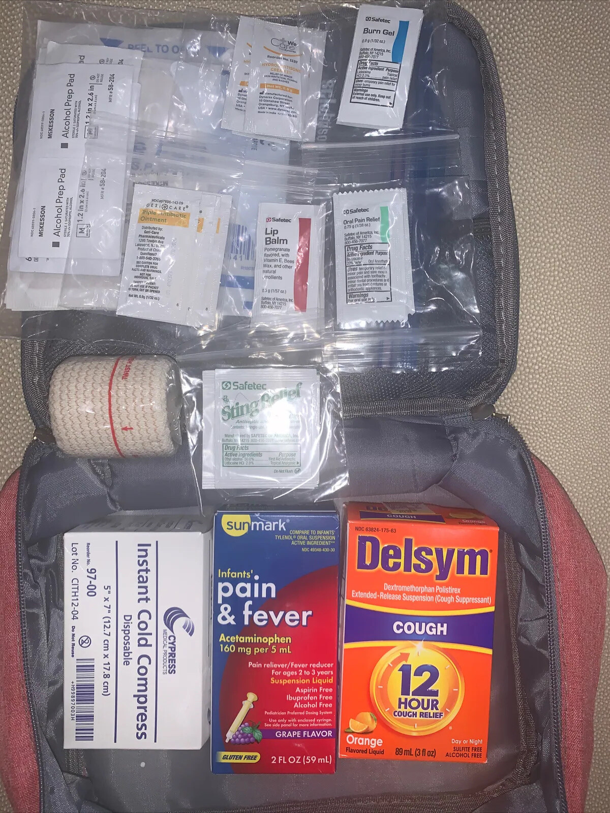 Travel First Aid Kit. Family & Child Medicine Cruise & Travel Kit -203 Pieces