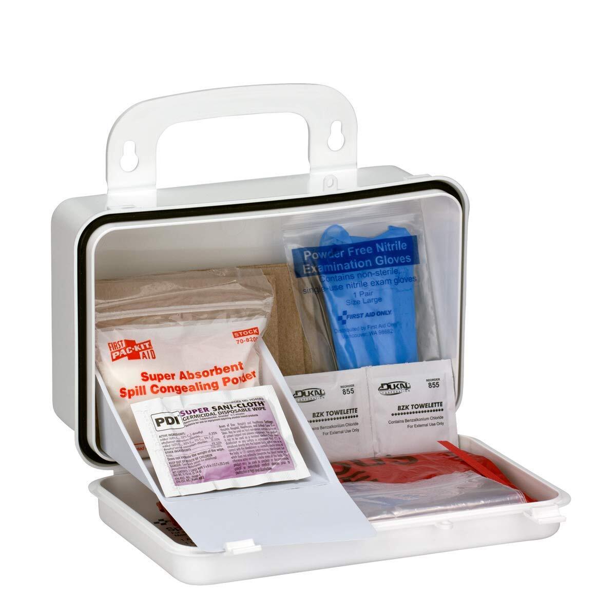Biohazard Clean Up Kit for Blood and Bodily Fluids with PPE Supplies and Tools