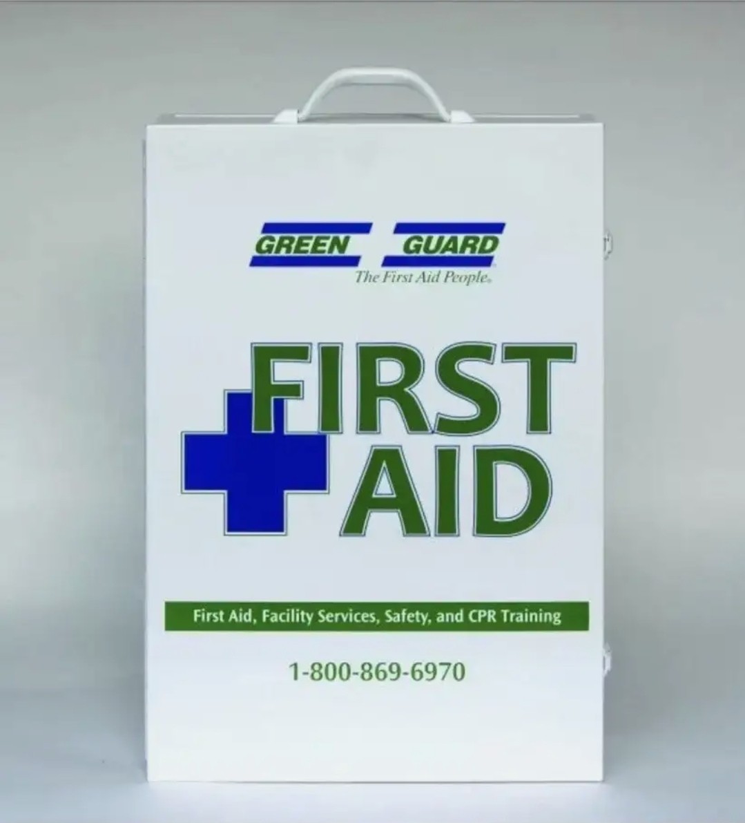 Green Guard First Aid 3-Shelf Cabinet Wall Mounted Cabinet Metal Box 18x14x6