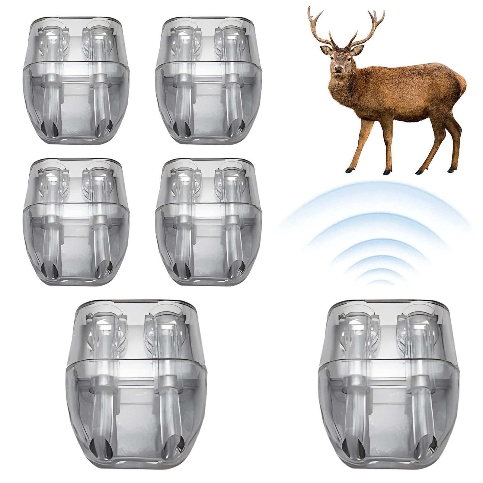 Xiaokeis 6 Pack Deer Whistles for Car, ABS Self-Adhesive Transparent