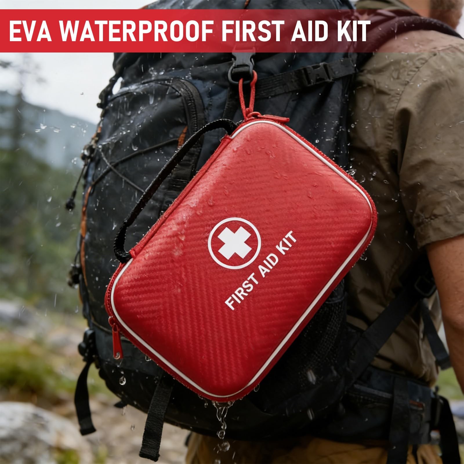 First Aid Kit – Smart Compartments Medical Kit with EVA Hard Shell, Large Cap…