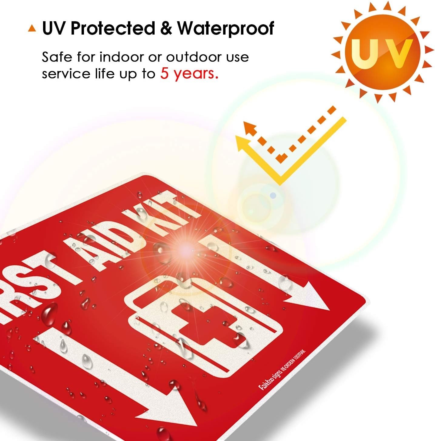 Durable Waterproof First Aid Kit Decals – 10×7 Inches, Easy to Install, 2 Pack
