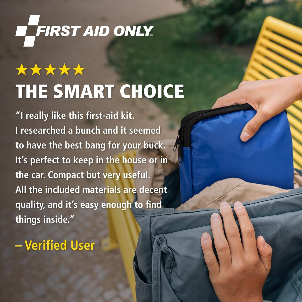 First Aid Only 298 Piece All-Purpose Emergency First Aid Kit for Home, Office, C