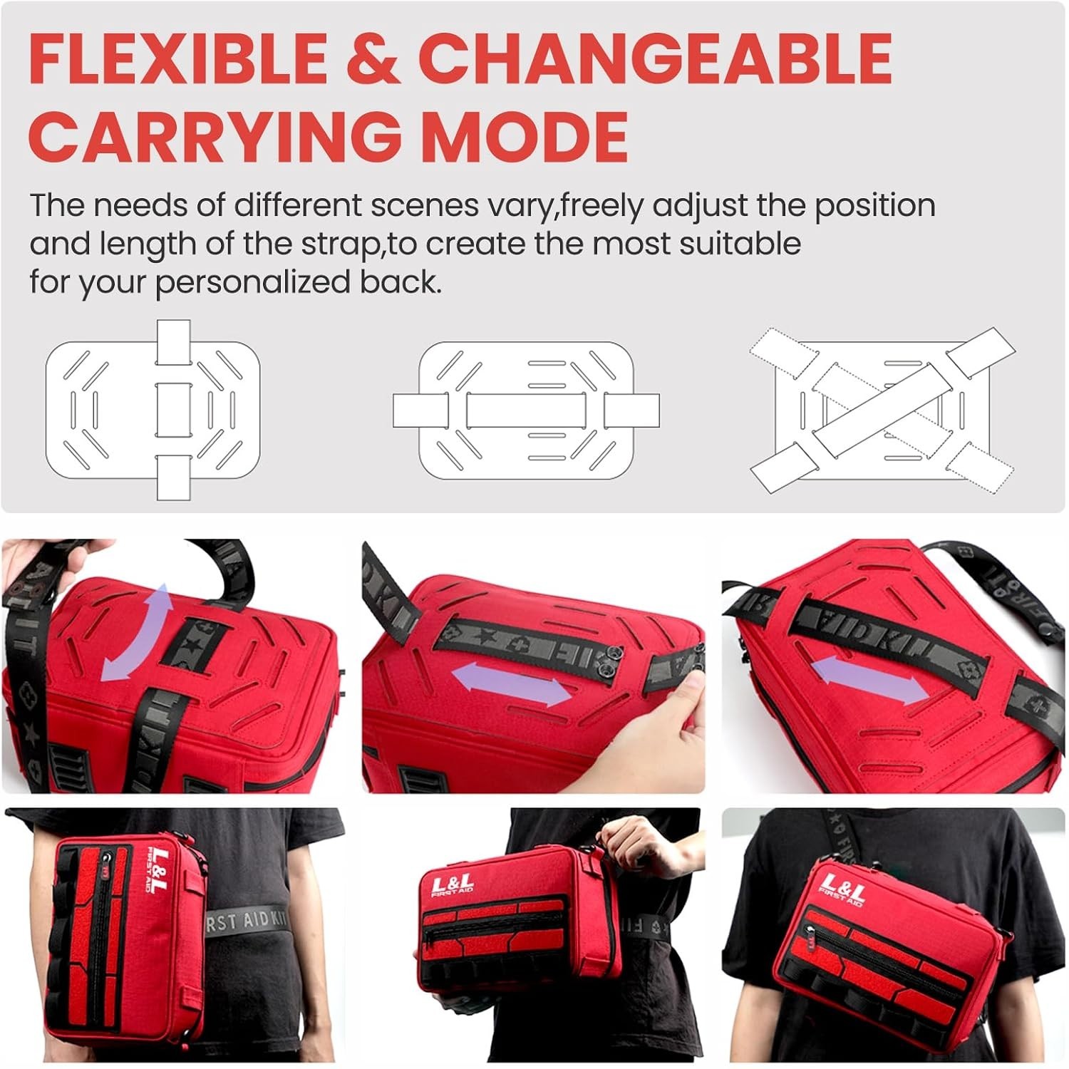 450 Piece First Aid Kit Survival Emergency Medical Kit Car Home Travel Red